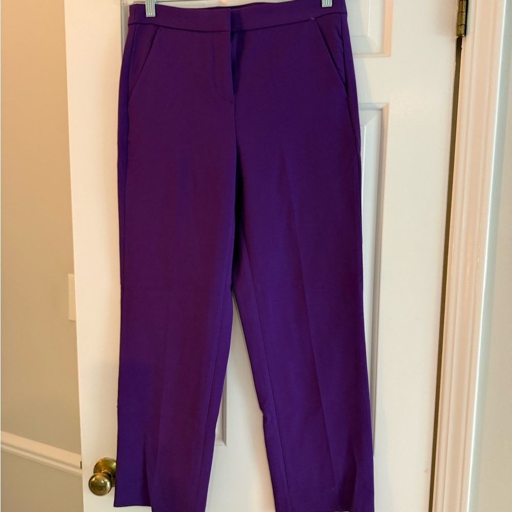 J. Crew Purple Straight-Leg Pants